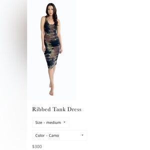Michelle Jonas Camo Ribbed Tank Dress